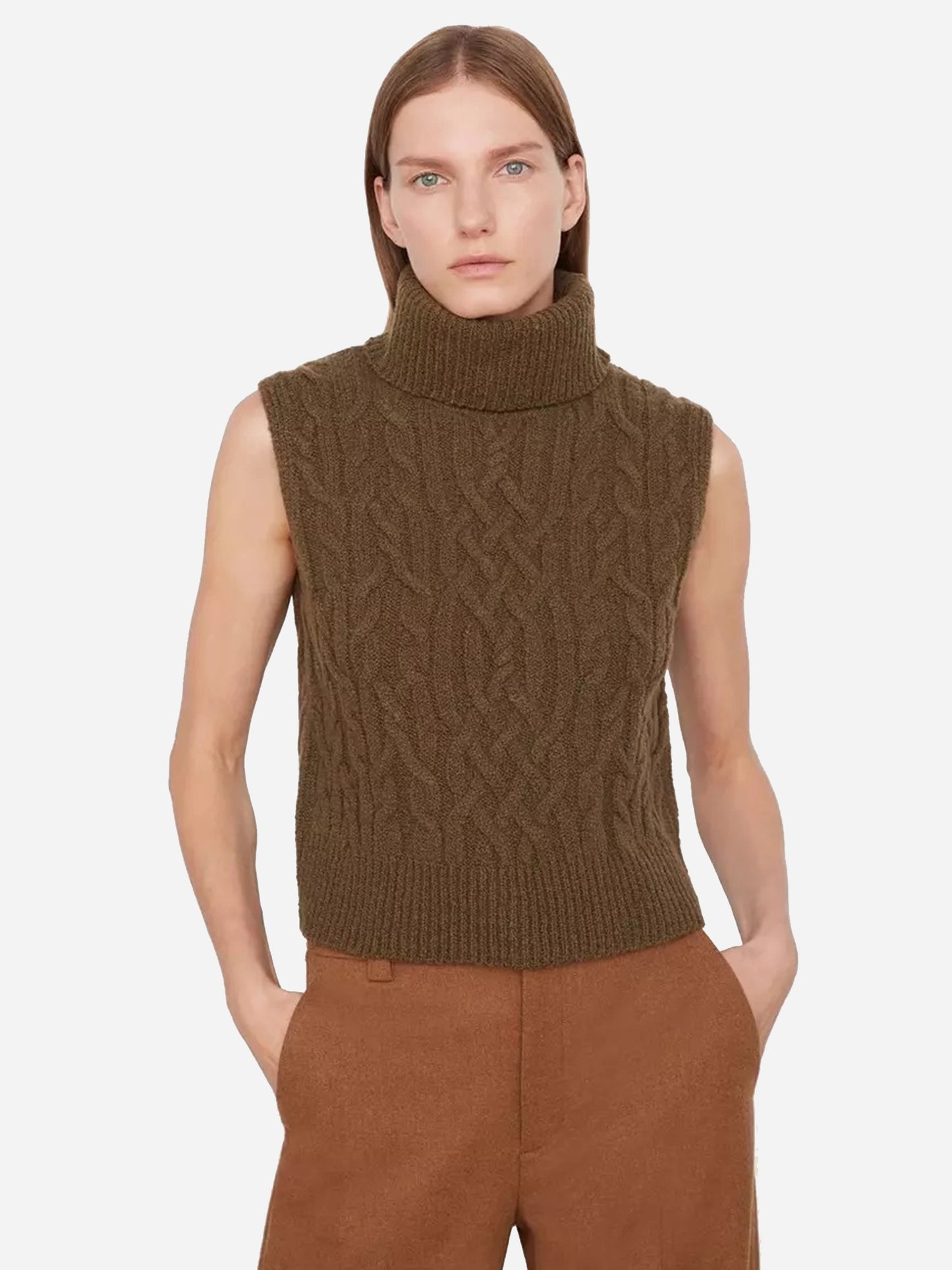 Vince Women's Twisted Cable Shell Sweater - Saint Bernard