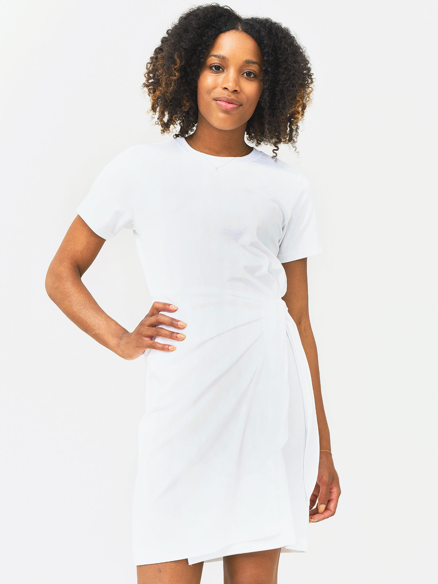 Vince Women's Short Sleeve Waist Tie Dress Vince Women's Short Sleeve Waist Tie Dress