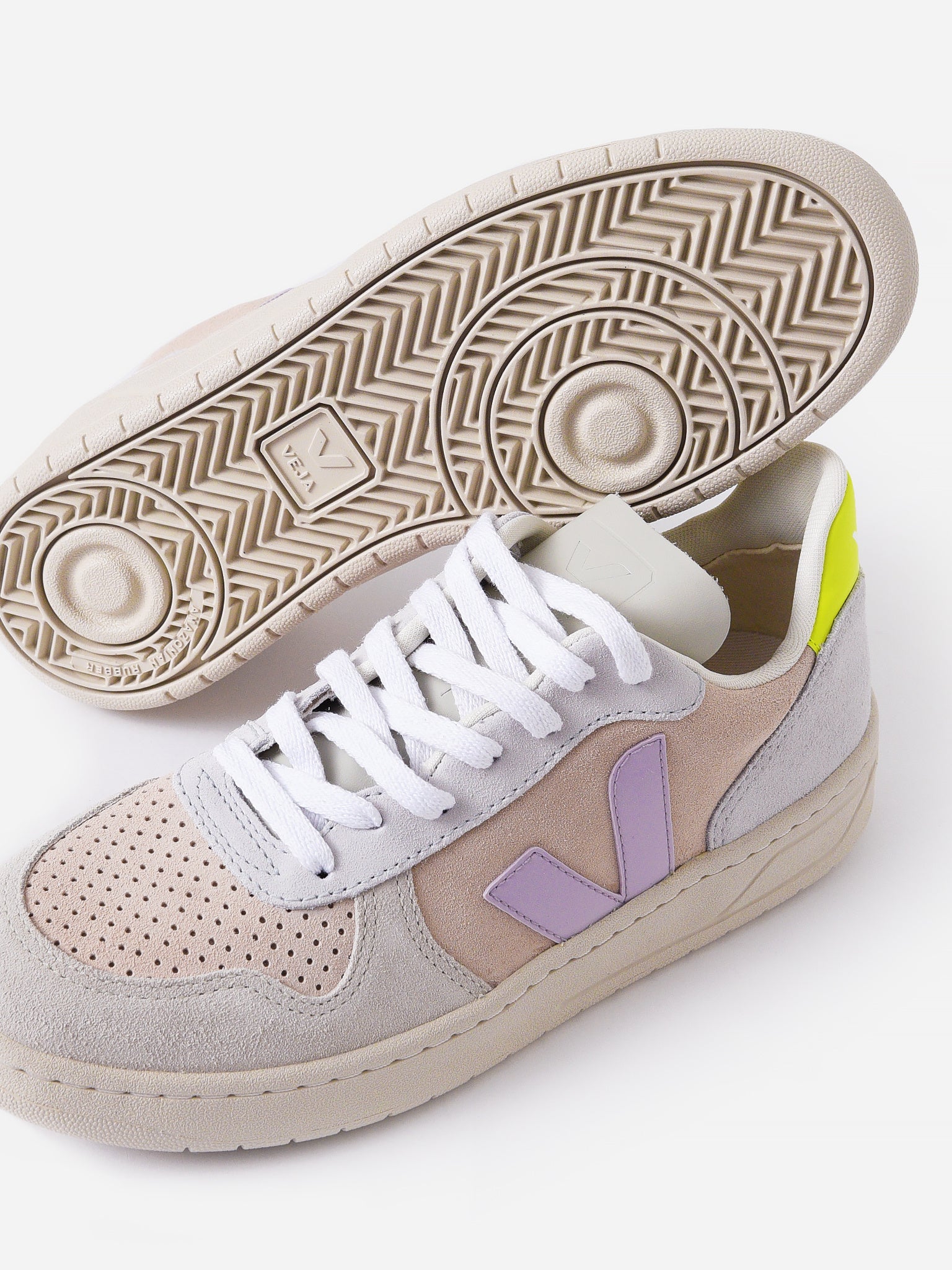 Veja Women's V-10 Suede Multico Sneaker Saint Bernard