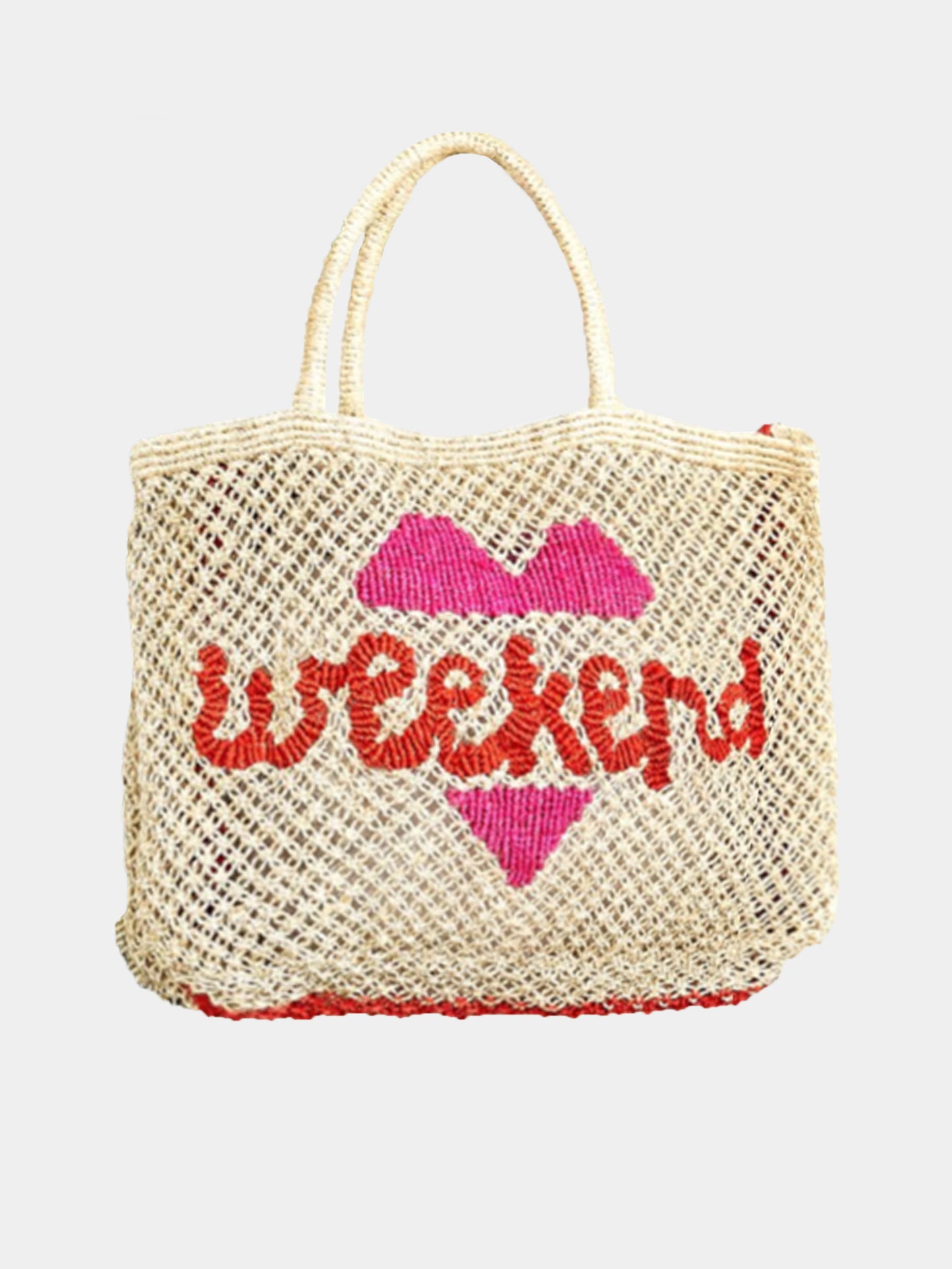 The Jacksons Weekend Heart Small Jute Tote - Saint Bernard