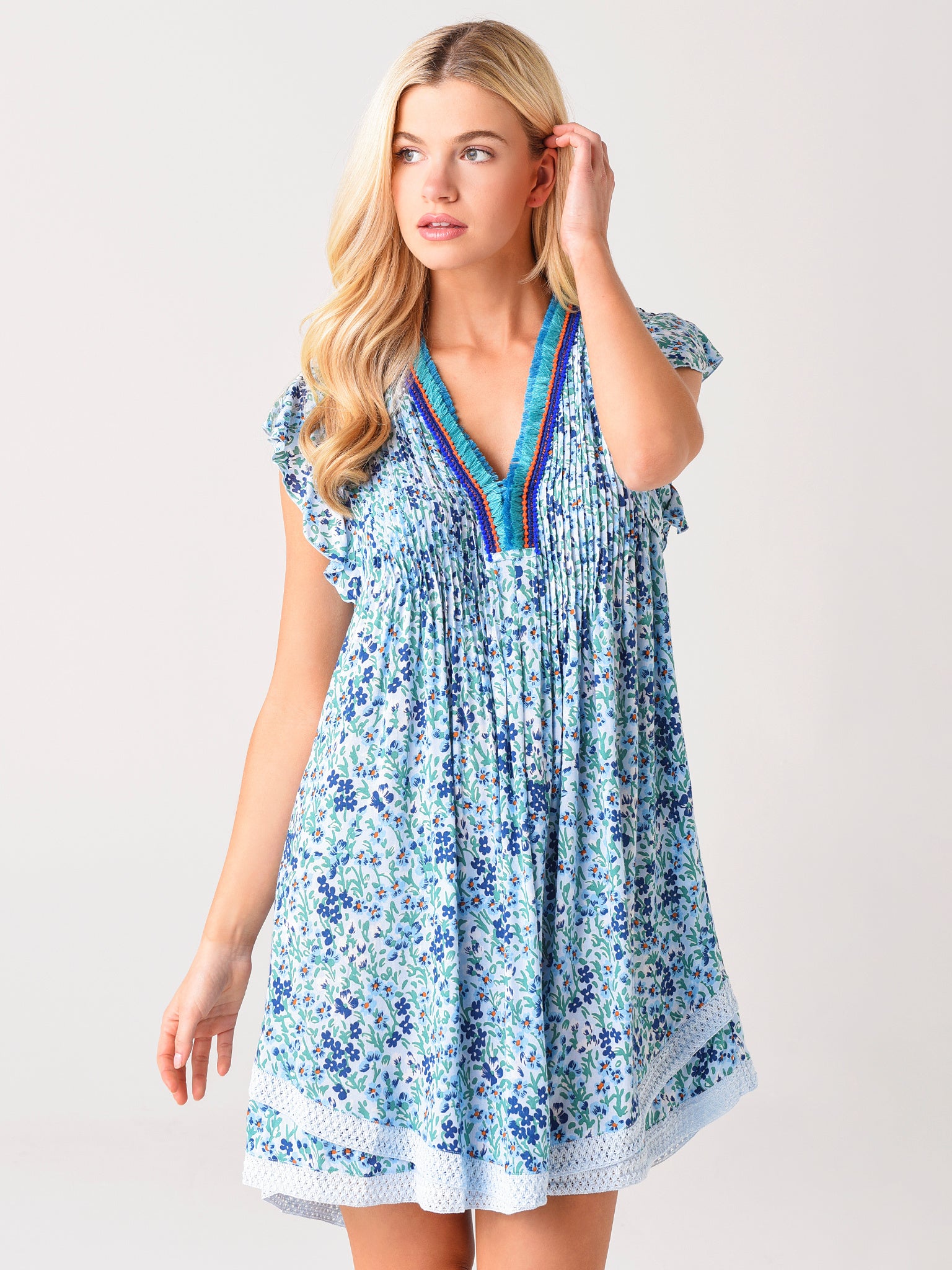 Poupette St Barth Women's Sasha Lace Trimmed Mini Dress