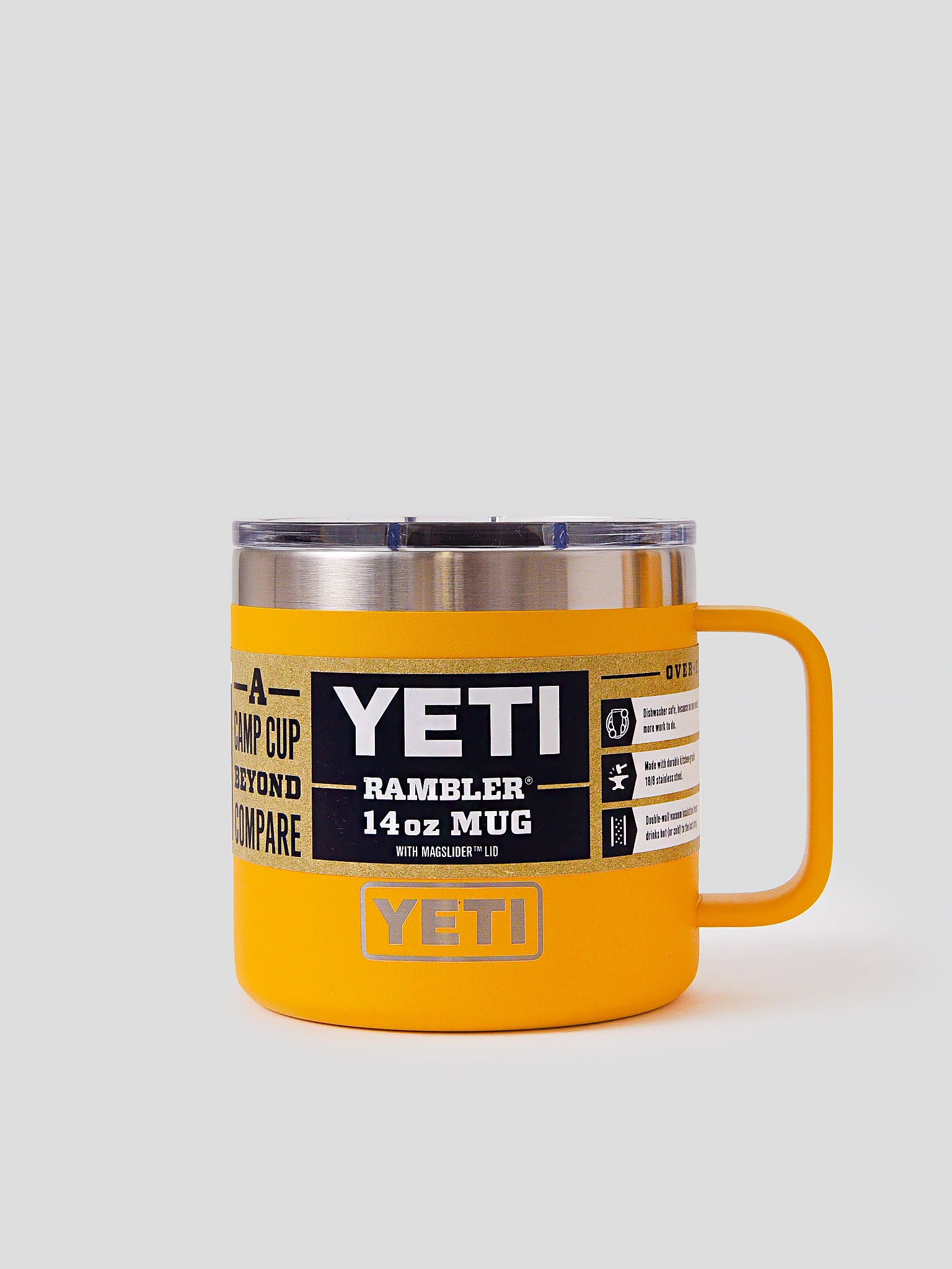 YETI Rambler 14 oz Stackable Mug, Vacuum Insulated, Stainless Steel with  MagSlider Lid, White