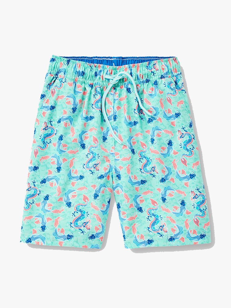 Peter Millar Youth Collection Boys' Dragonfish Swim Trunk - Saint Bernard