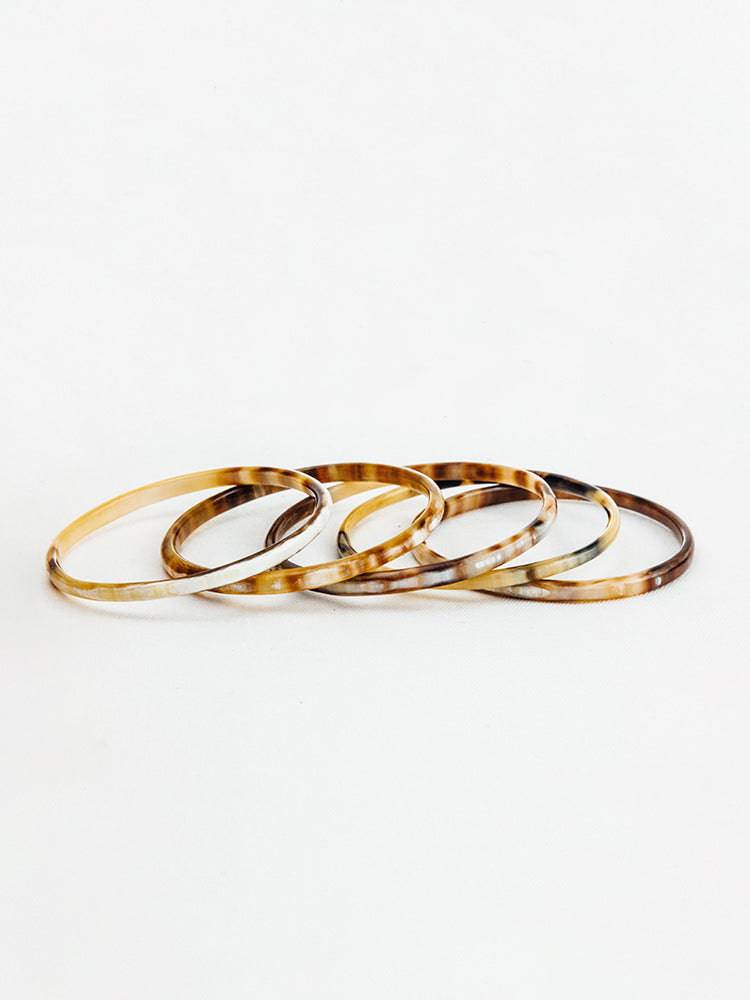 Tribe and Glory Ankole Horn Bangle Set - Saint Bernard