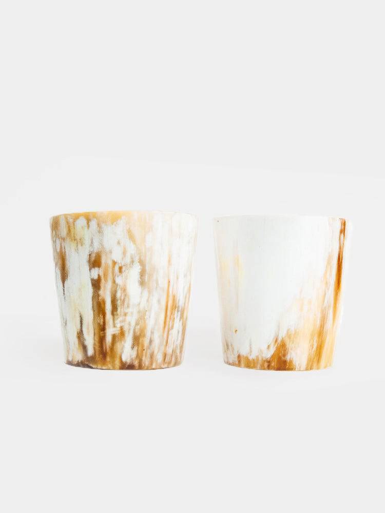 Tribe and Glory Ankole Horn Cocktail Tumblers Set of 2 - Saint Bernard
