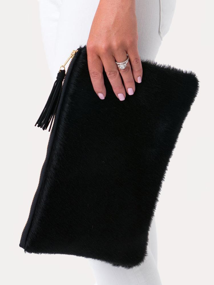 Parker and Hyde The Annie Clutch Jet Black