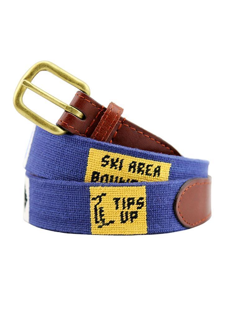 Smathers & Branson Ski Signs Needlepoint Belt - Saint Bernard