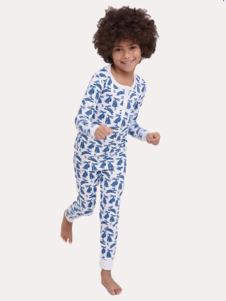Roller Rabbit Kids' Batik Bunny Pajama Set - Saint Bernard
