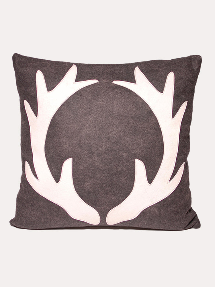 The Salty Cottage Charcoal Antler Pillow