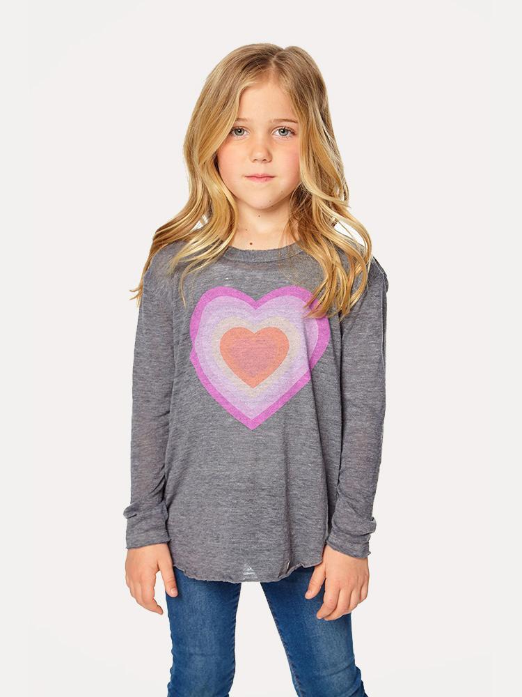 Chaser Girls' Big Heart Long Sleeve Shirttail Tee - Saint Bernard