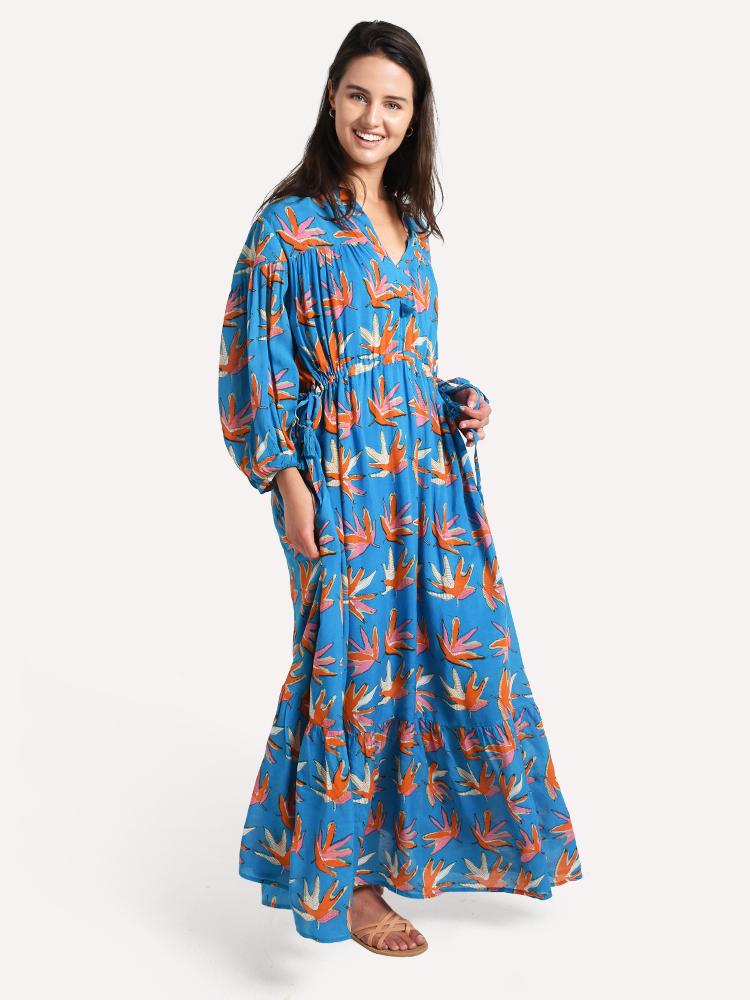 Oliphant Cinched Waist Maxi Dress Oliphant Cinched Waist Maxi Dress