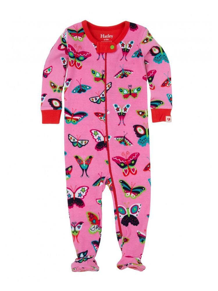 Hatley Electric Butterflies Footed Coverall - Saint Bernard