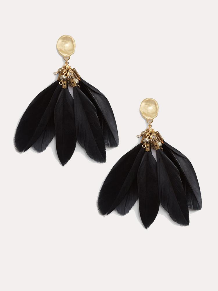 Ever Alice Feather Earrings - Saint Bernard