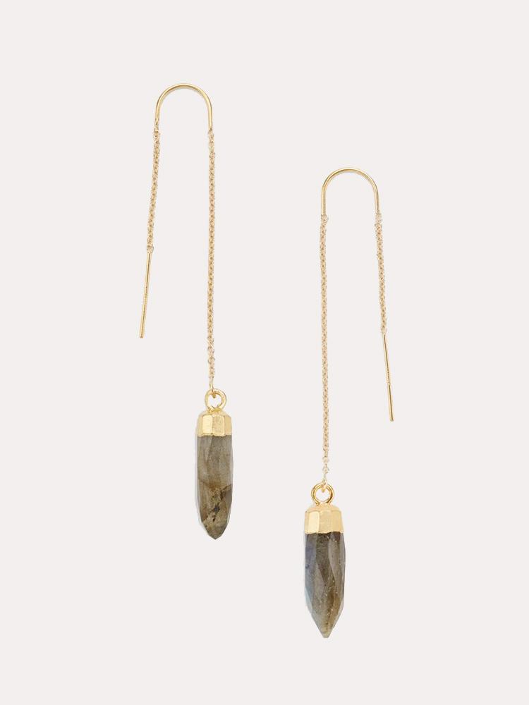 Ever Alice Labradorite Threader Earrings - Saint Bernard