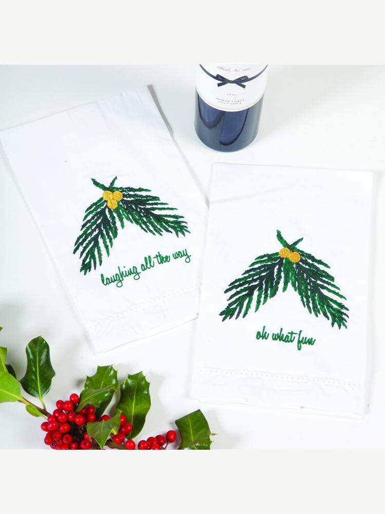 8 Oak Lane C1 2 Piece Evergreen Bar Towel - Saint Bernard