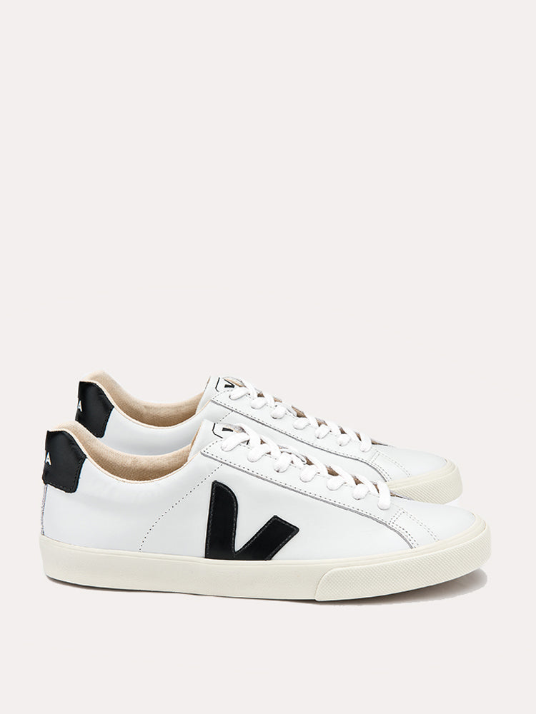 VEJA Men's Esplar Leather White Black Sneaker - Saint Bernard