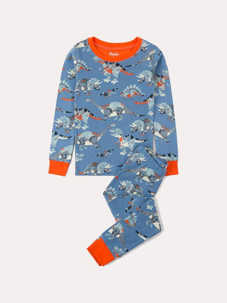 Hatley Robotic Dinos Organic Cotton Pajama Set - Saint Bernard