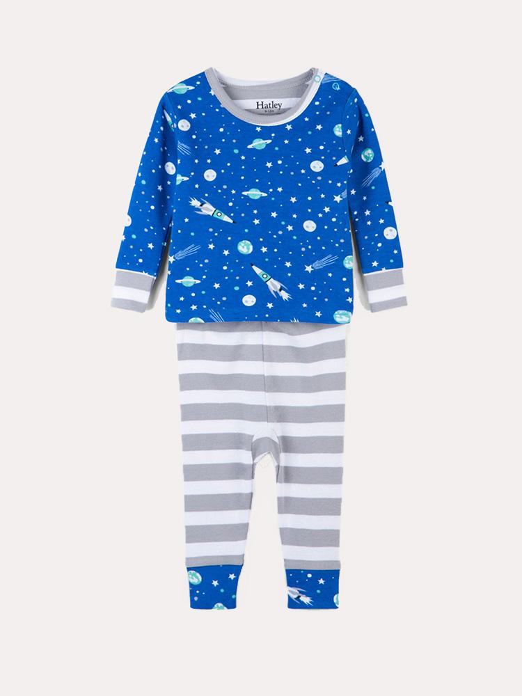 Hatley Outer Space Organic Baby Cotton Pajama Set - Saint Bernard