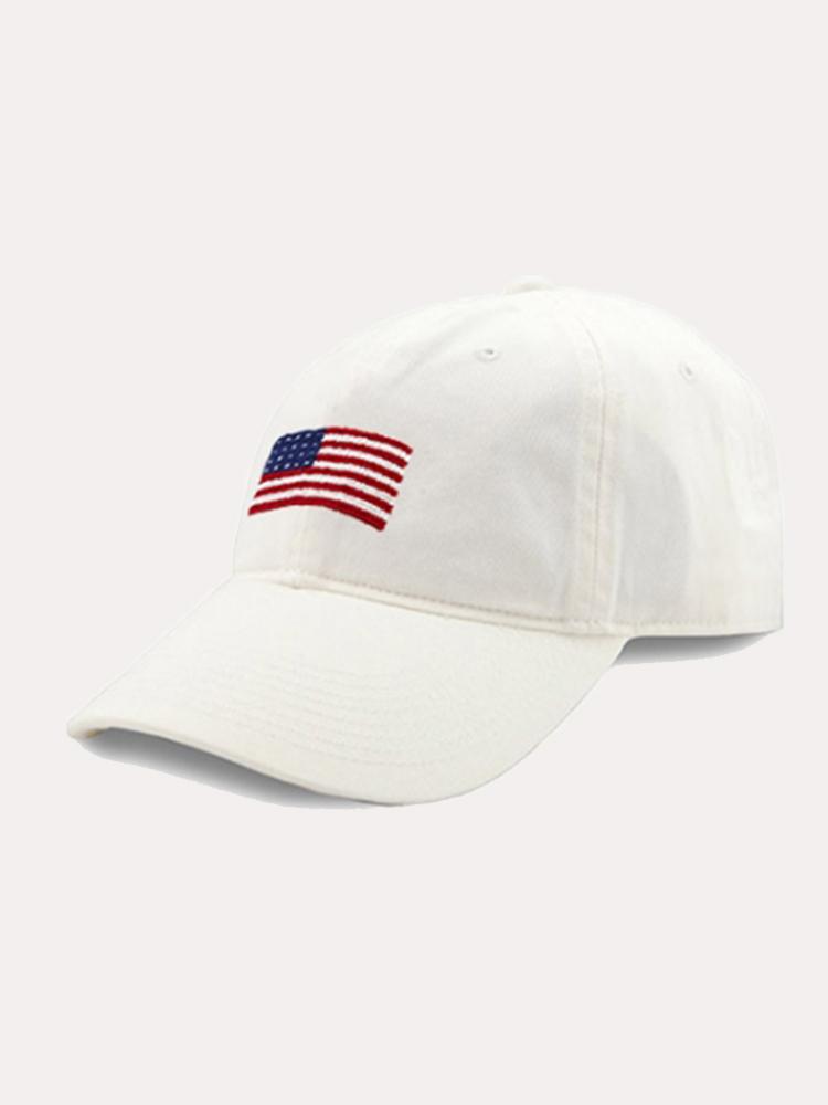 Smathers & Branson American Flag Needlepoint Hat - Saint Bernard