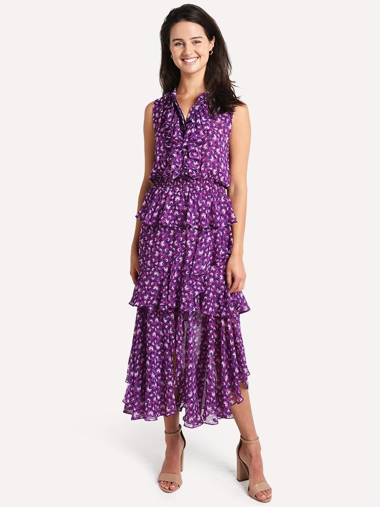 open lace back dress Dress Designer By Misa In Pink & Purple, Size: Xs main image 0