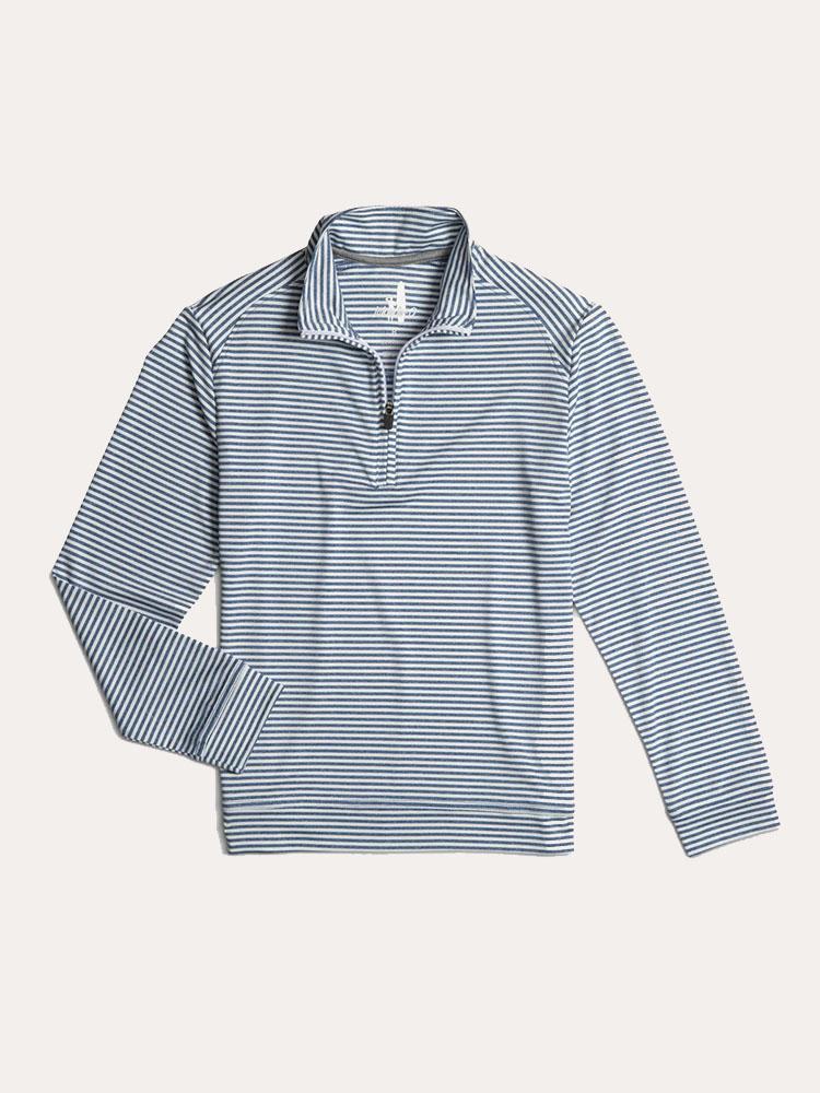 Johnnie-O Turn Lightweight Striped Prep Formance 1/4 Zip Pullover - Saint Bernard