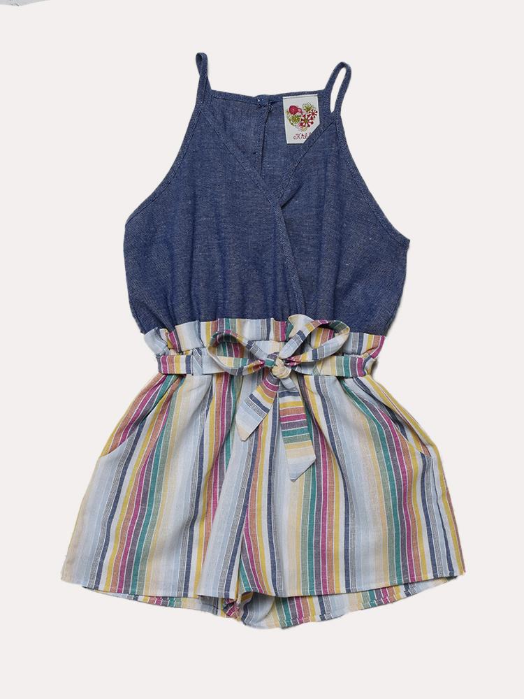 Kiddo Romper With Rainbow Hem - Saint Bernard