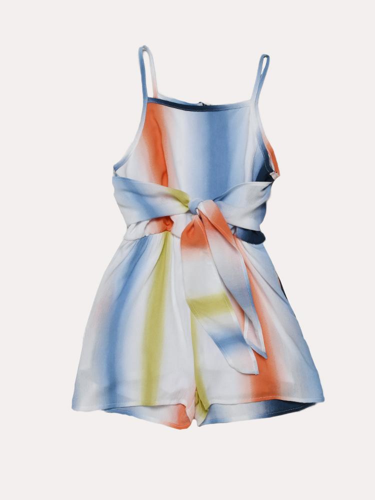 For All Seasons Printed Romper With Tie Back - Saint Bernard