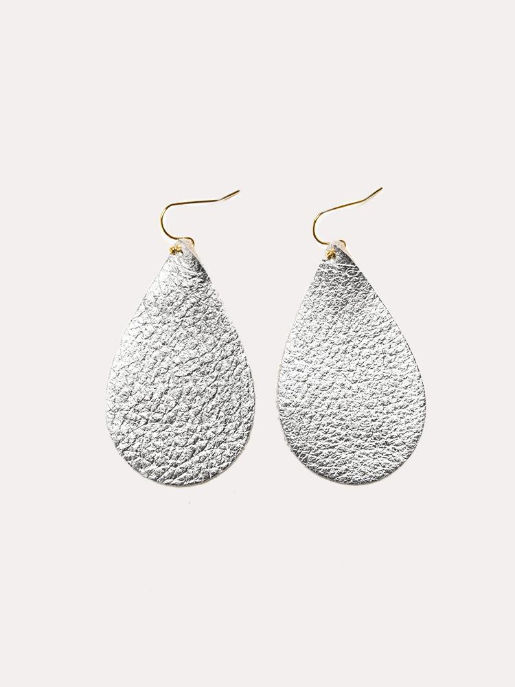 Parker and Hyde Leather Teardrop Earrings - Saint Bernard
