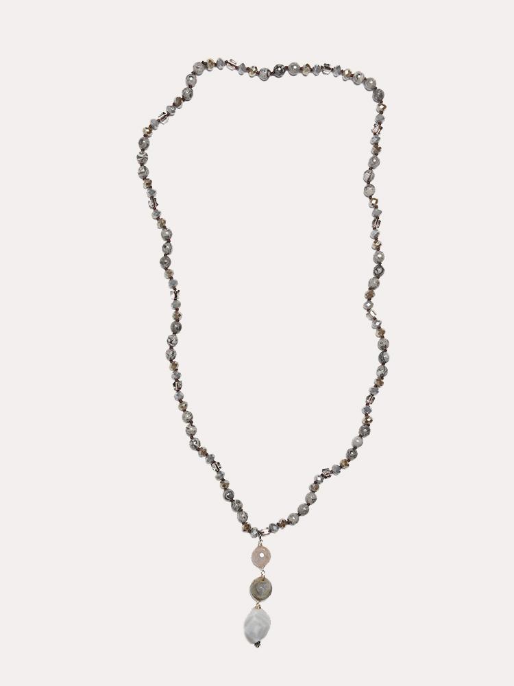 Deborah Gaspar Agate Crystal Rainbow Quartz Necklace - Saint Bernard