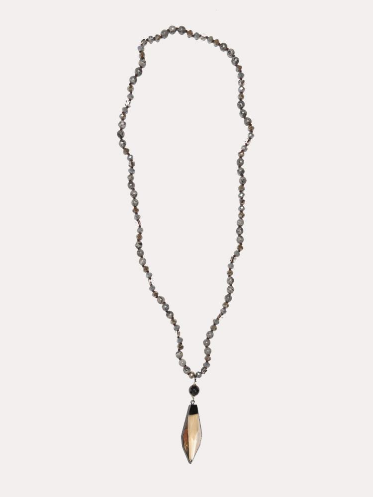 Deborah Gaspar Agate Crystal Mix Quartz Arrowhead Necklace - Saint Bernard