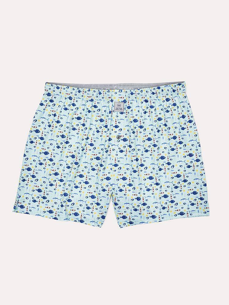 Peter Millar Reddington Printed Oyster Roast Stretch Jersey Boxer - Saint Bernard