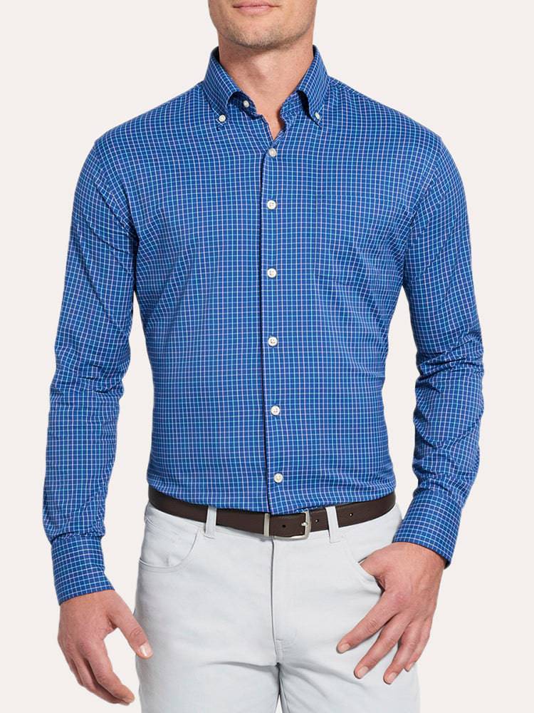 Peter Millar Montgomery Performance Tattersall Woven - Saint Bernard