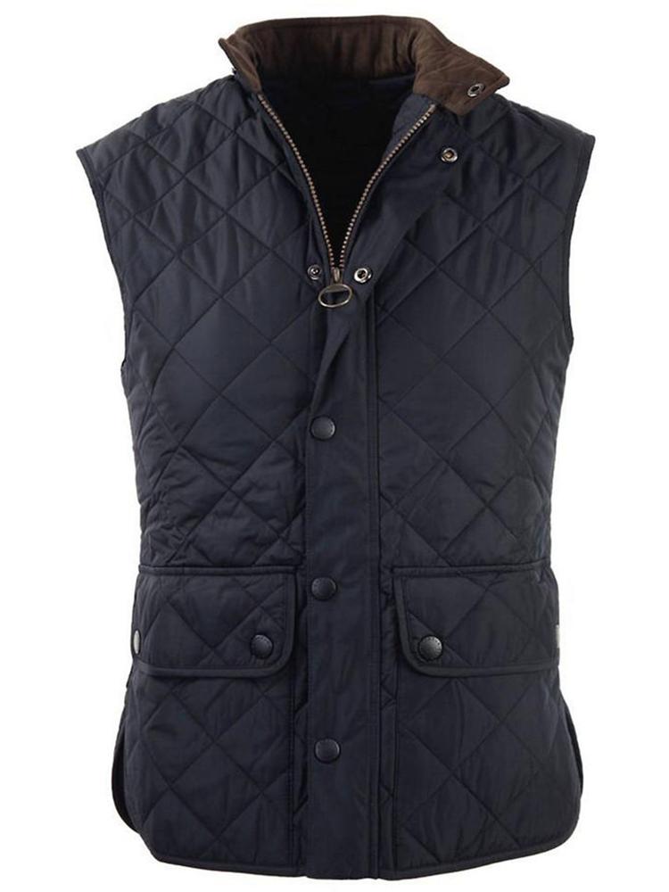 Barbour Men's Navy Lowerdale Quilted Vest Saint Bernard