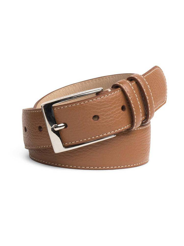 Peter Millar Men's Pebble Grain Leather Belt - Saint Bernard