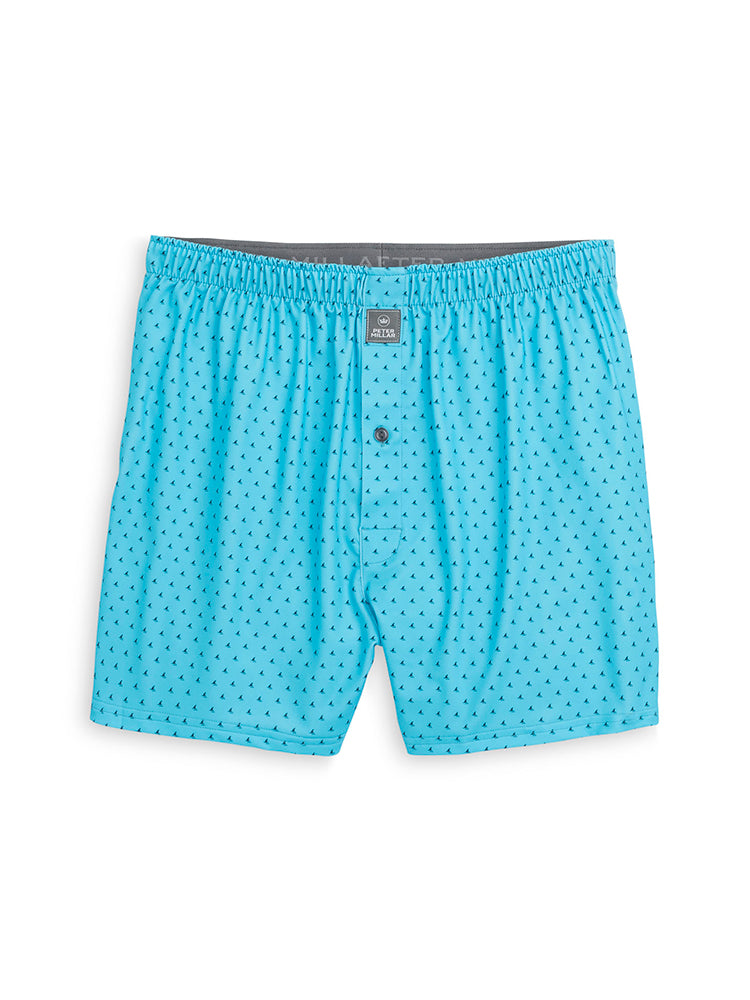 Peter Millar Bloodworth Printed Fins Stretch Jersey Boxer - Saint Bernard
