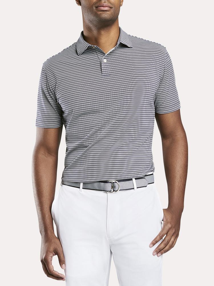 Peter Millar Men's Crown Crafted Coltrane Stripe Performance Polo - Saint Bernard