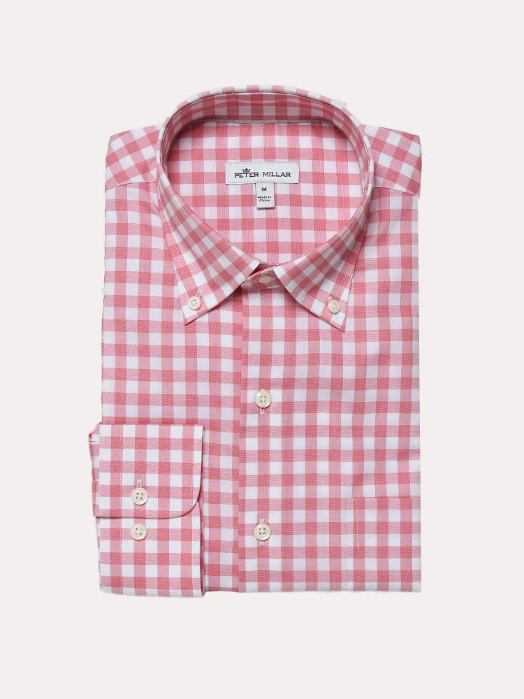 Peter Millar Men's Broadwater Gingham Button Down Shirt - Saint Bernard