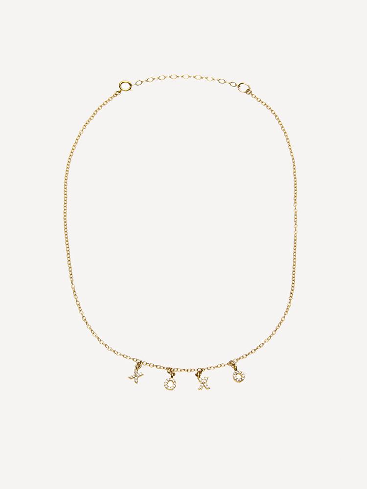 Joy Dravecky CZ Letter Necklace - Saint Bernard