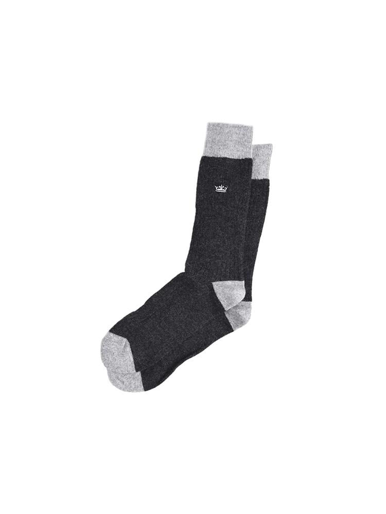 Peter Millar Men's Cashmere Fine Rib Sock - Saint Bernard