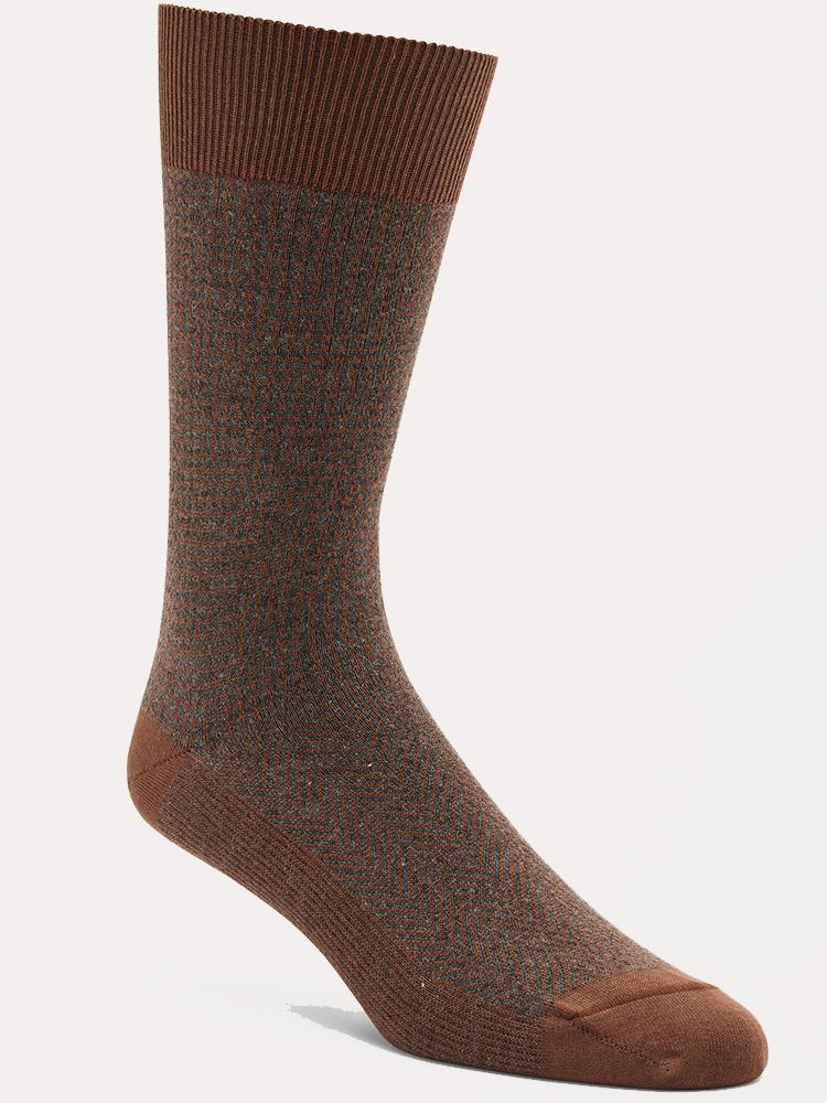 Peter Millar Houndstooth Hybrid Sock - Saint Bernard