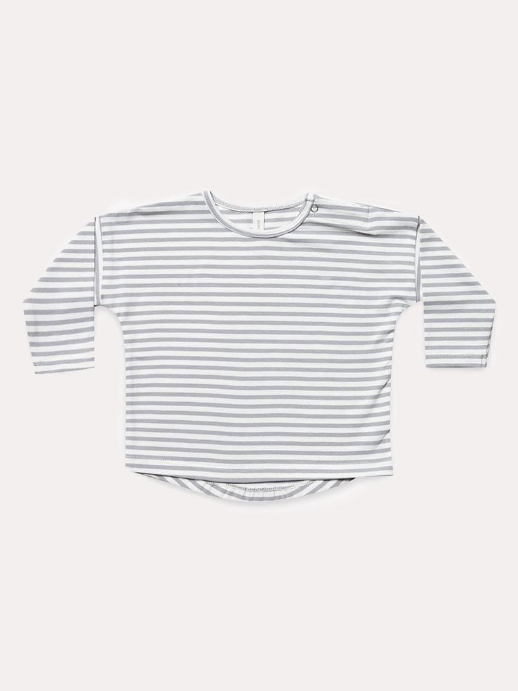 Quincy Mae Long Sleeve Baby Striped Tee - Saint Bernard