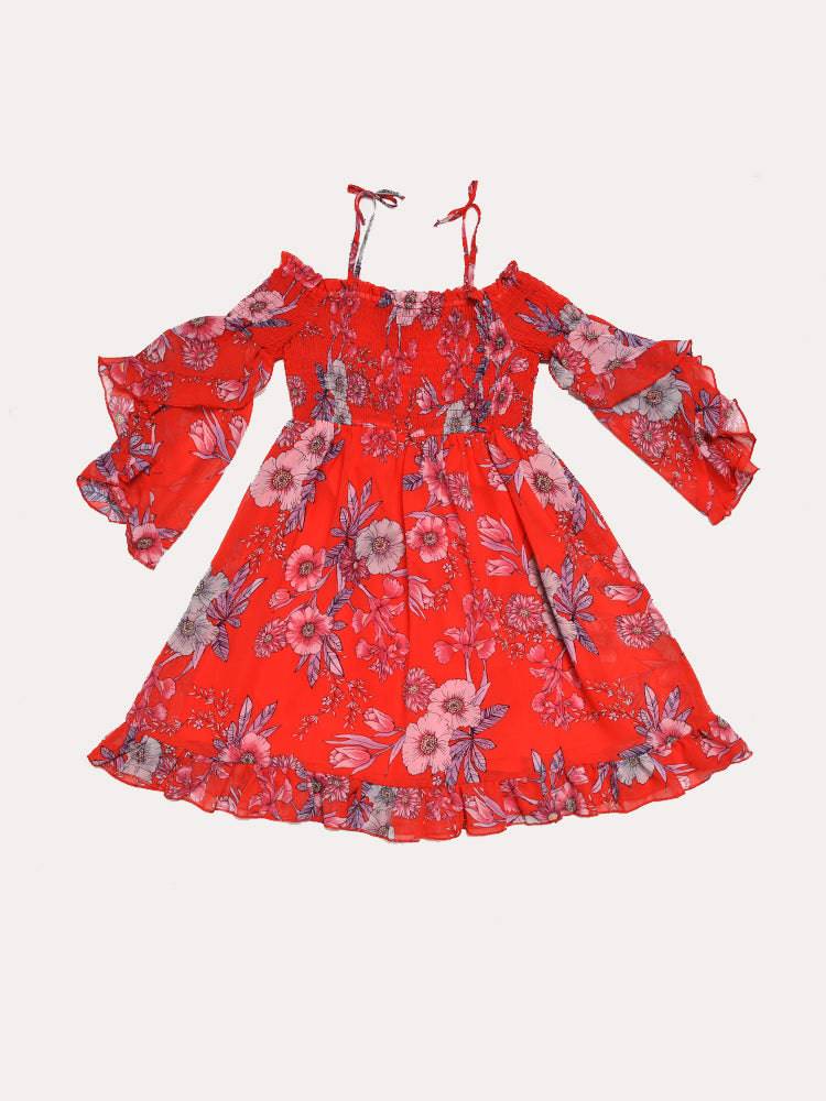 Truly Me Girls' Off The shoulder Dress - Saint Bernard