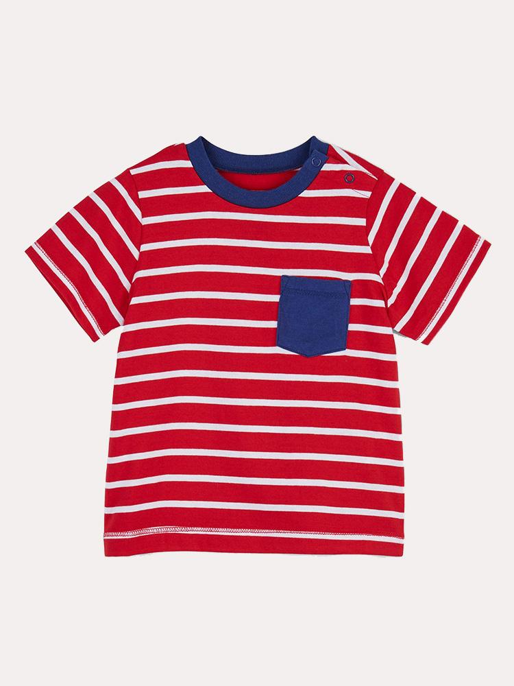 Hatley Red Stripe Baby Tee - Saint Bernard