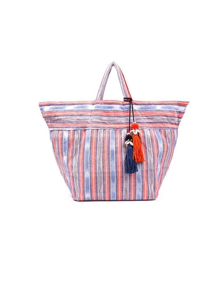 Jadetribe Samui Stripe Puka Tassel Tote - Saint Bernard