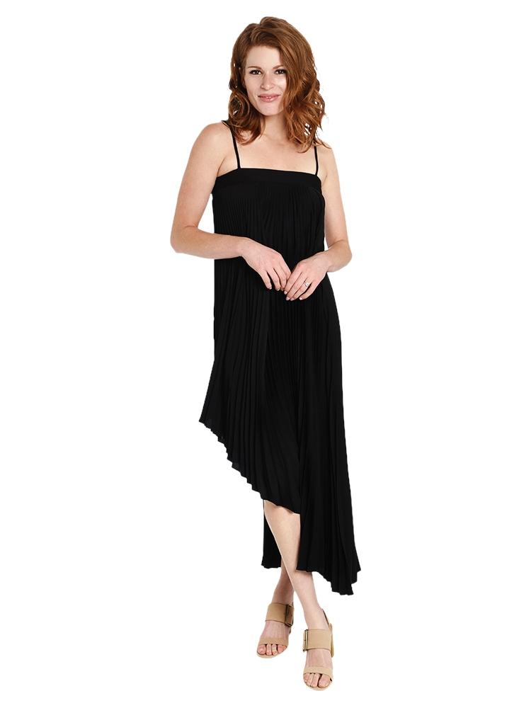 Milly Stretch Silk Pleated Irene Dress - Saint Bernard