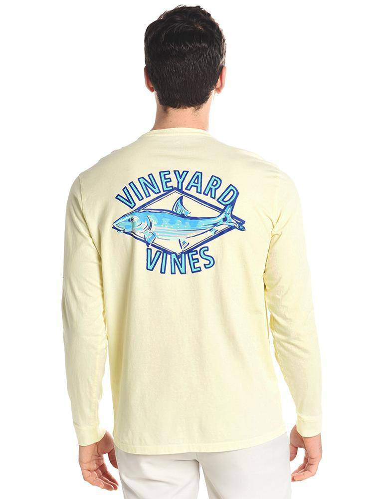 Vineyard Vines Men's Long Sleeve Bonefish Diamond Pocket Tee - Saint Bernard