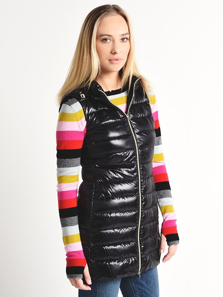 Herno Women's Classic Long Vest with Removable Hood