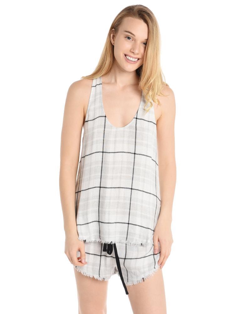 Bella Dahl Fray Hem Tanke & Shorts Boxer Set - Saint Bernard