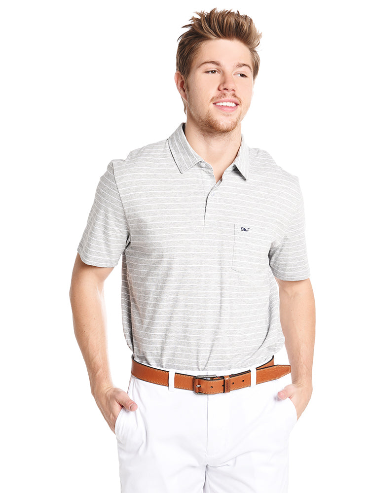 Vineyard Vines Men's Open Feder Stripe Polo - Saint Bernard
