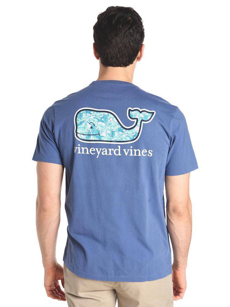 Vineyard Vines Men's Turtles & Starfish Whale Fill Pocket T-Shirt - Saint Bernard